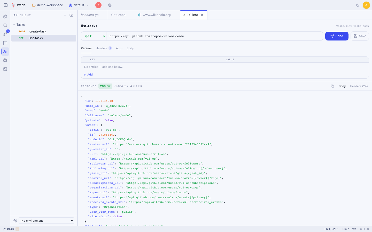 wede built-in API client