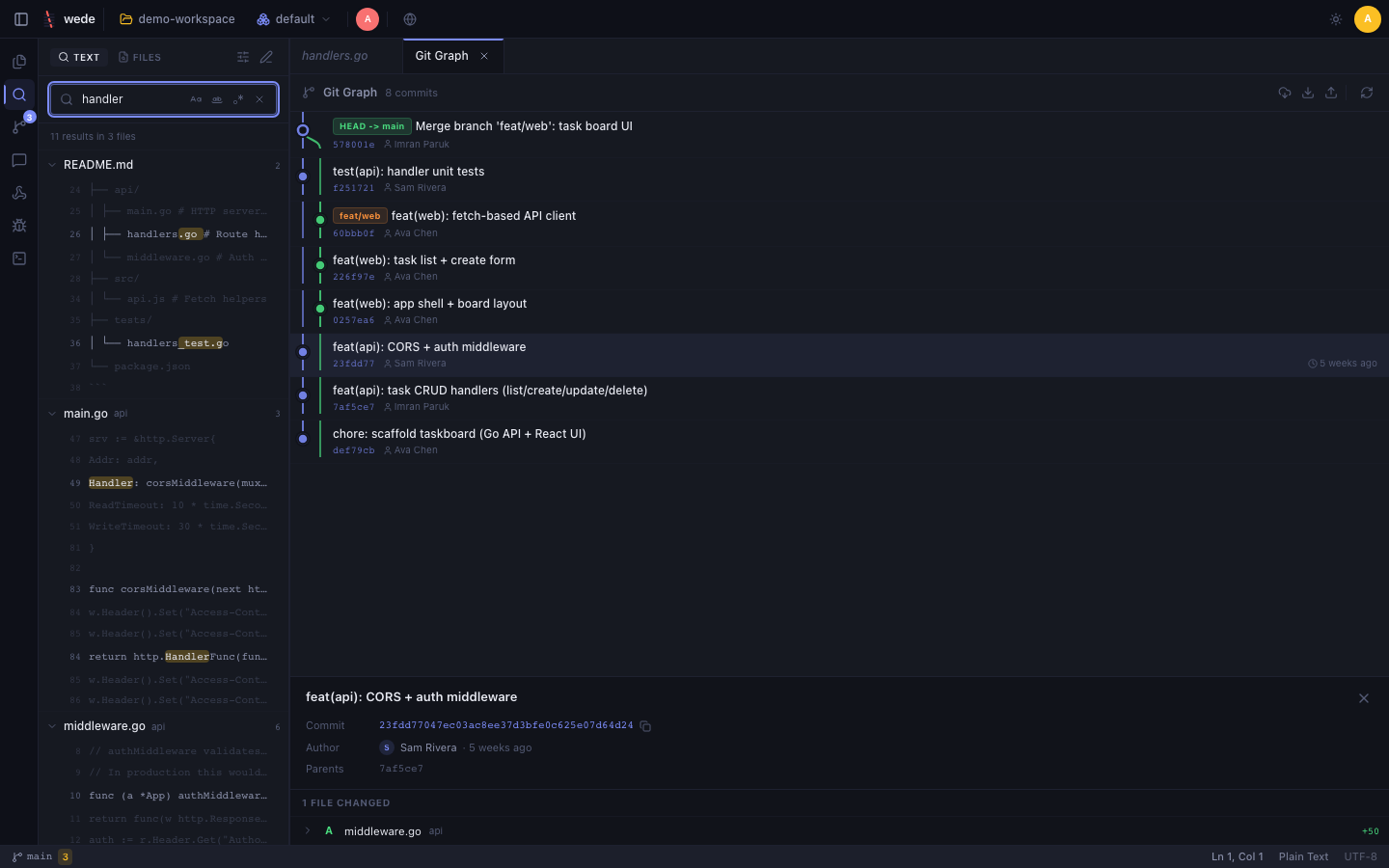 wede search, Midnight theme