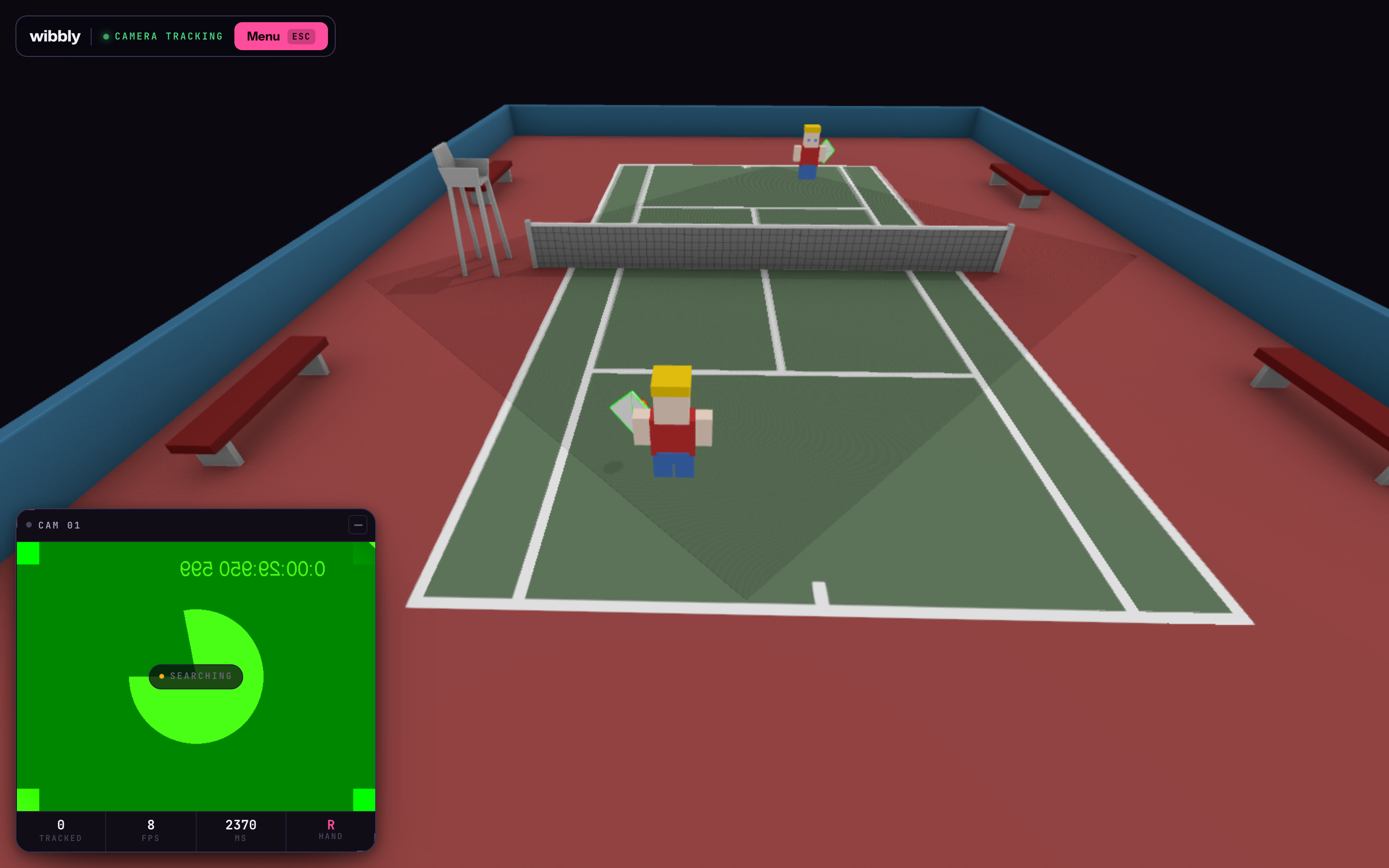 wibbly, a camera-gesture client, running against a live magnetite node and sending signed attested events over the real InputProvider wire route