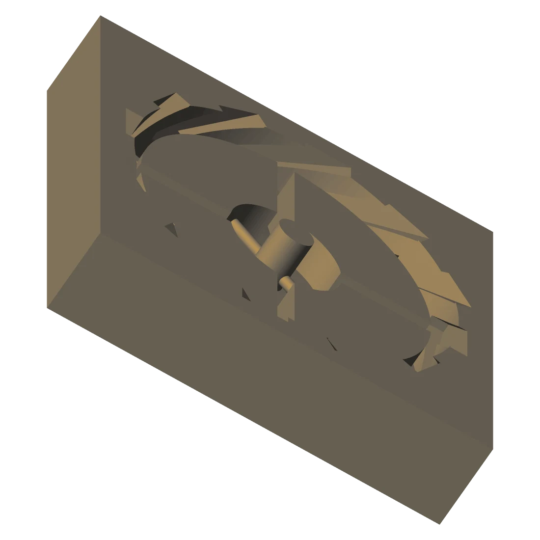 Render of the two-part wheel mould.